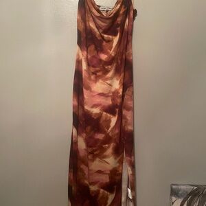 Almost Famous Brown Abstract Dress